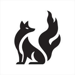 Eclipse fox vector silhouette clip art icon designs illustration. fox ion set collections.
