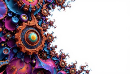 Colorful Fractal Pattern with Organic Spiral Design