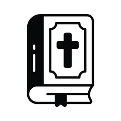 Obraz premium Christian holy bible flat outline icon for gothic and Halloween designs