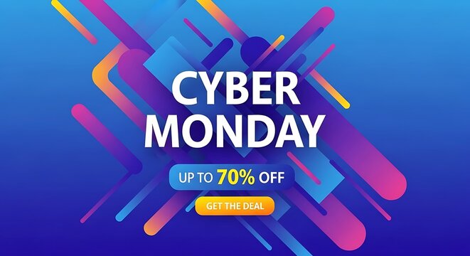 Cyber monday sale up to 50 percent off with laptop display