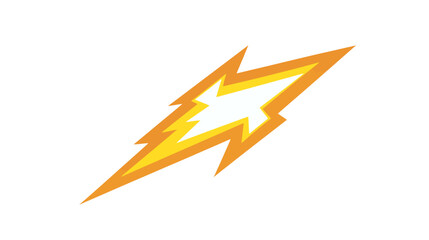 Dynamic Lightning Bolt Graphic Illustration, Bold Yellow Design, Vector Symbol, Energetic, Flat Style