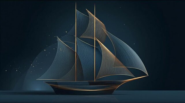 Elegant sailing vessel illustration maritime theme digital artwork