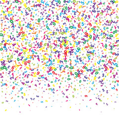 Scattered numbers. Colorful childish digits