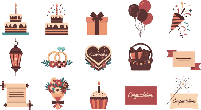 Celebration anniversary party cake gift event birthday congratulations