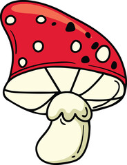 illustration halloween mushroom hand drawn concept vector