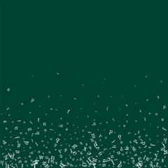 School notebook cover. White chalk  floating