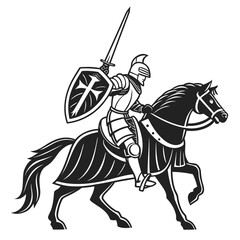 Illustration of a knight on horseback