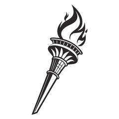 Stylized illustration of a torch with a bright flame