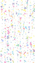 Scattered letters of latin alphabet. Colorful