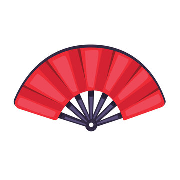 Martial arts fan vector illustration, asian fighting fan icon, traditional martial arts accessory, secret weapon in pencak silat or wushu, flat design illustration
