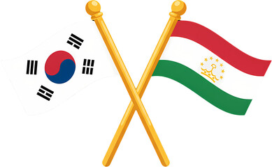 National flag icon illustration symbolizing friendly relations between the Republic of Korea and East Asia, Central Asia (Taiwan, Mongolia, Japan, China, Uzbekistan, Kazakhstan, Kyrgyzstan, Tajikistan