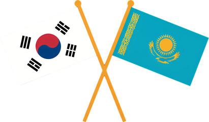 National flag icon illustration symbolizing friendly relations between the Republic of Korea and East Asia, Central Asia (Taiwan, Mongolia, Japan, China, Uzbekistan, Kazakhstan, Kyrgyzstan, Tajikistan
