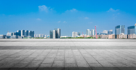 Expansive Cityscape View Under Clear Blue Sky