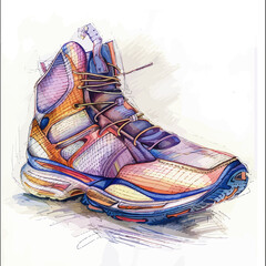 winter boots on white background