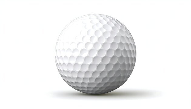 White golf ball on white background