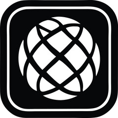 Global network icon symbol representing connectivity and internet worldwide digital communication abstract design