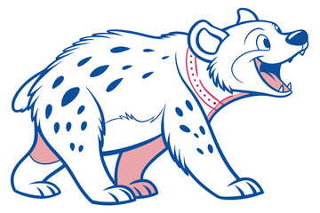 Cartoon Spotted Hyena Howling with White Background Design