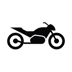 Fototapeta premium Striking black silhouette of a motorcycle on a clean white background