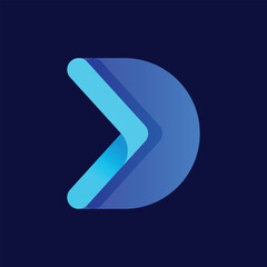 d digital letter next abstract logo modern style