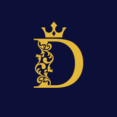 d letter ornament vector abstract logo modern style