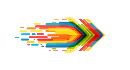Fototapeta premium Dynamic Colorful Arrow Vector Graphic Illustrating Speed and Direction