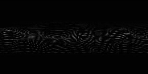 Abstract digital wave of particles. Futuristic point wave. Technology background vector