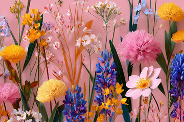 Wildflower bouquet in soft painterly style