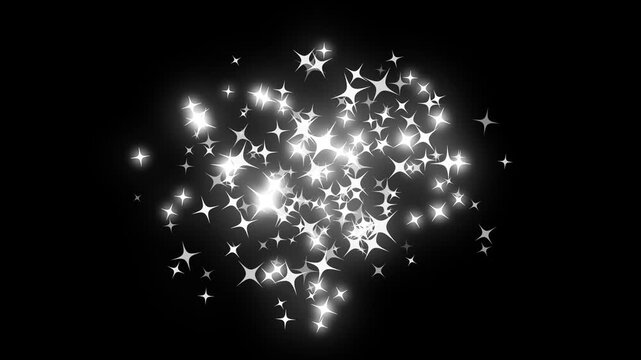 glitter sparkle stars twinkling animation, white glow shine particles, fairy dust glitter trail burst, magic light effect transition on transparent screen