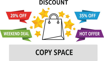 Discount sale offer promotion deal weekend sale hot offer copy space