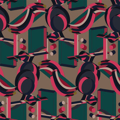 Seamless pattern with abstract geometric shapes . 3D pattern background. Vector illustration