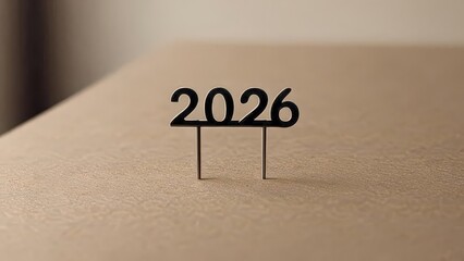 "black 2026 numbers pinned on a corkboard with shadow, concept for new year, planning, and future goals"