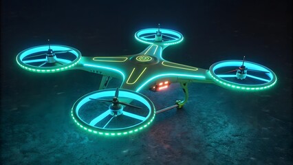 drone with neon lights