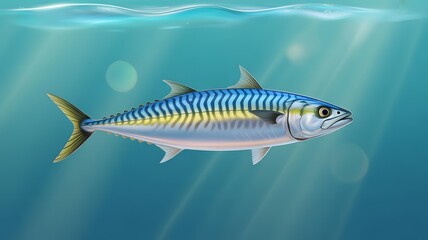 Fototapeta premium Colorful Fish Swimming in Clear Ocean Waters