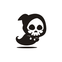 skull cute abstract logo modern style