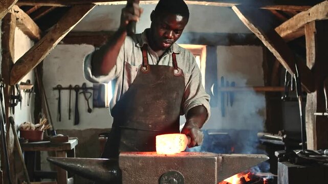 Blacksmith Forge Hammering 19th Century