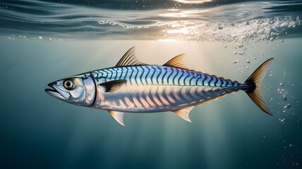 Fototapeta premium Vibrant Fish Swimming in Clear Ocean Waters