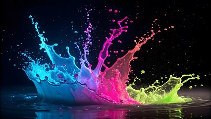 colorful water splash