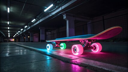 Neon skateboard