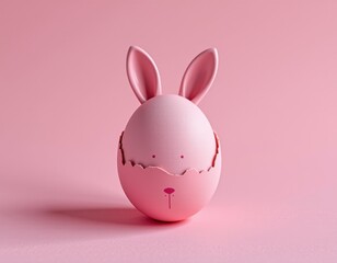 Easter Egg with Bunny Peeking Out