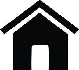Simple black and white house icon design for home business or real estate concepts ideal for web and print applications