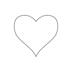 Outline Heart Shape Symbolizing Human Feelings and Emotion