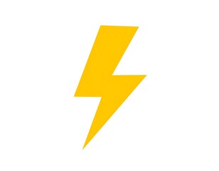 Yellow lightning bolt graphic on white