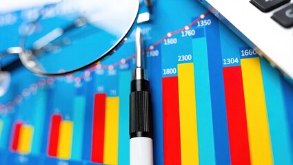 Financial Market Analysis with Bar Charts and Graphs.