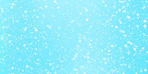 Blue snowfall background with soft falling snowflakes, winter seasonal atmosphere, winter morning Snowflakes are falling from the sky randomly, Falling snow background on blue background.