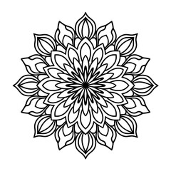 Obraz premium abstract flower mandala vector illustration coloring page