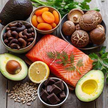 Nutrient-Rich Foods - Salmon, Avocado, and More for a Healthy Diet.