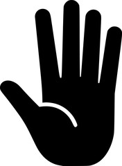 Obraz premium three fingers hand glyph icon flat vector icon 