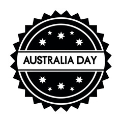 Black color Australia Day Design, Solid White Background (2).eps
