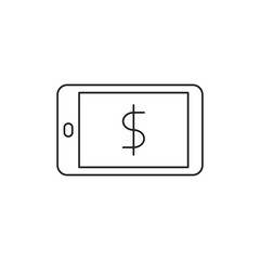 Mobile Payment Dollar Sign Thin Line Icon