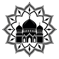 Black color Islamic Festival Design, Solid White Background (1).eps